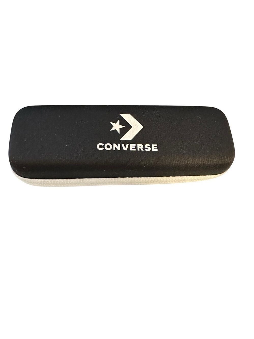 Converse‎ Black & White Zip Open Eyeglass Case OS No Glasses